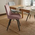 Malcom Dining Chair - Swivel - Set of 2 - Pink Fabric