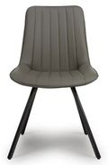 Miro Dining Chair - Set of 2 - Grey Faux Leather