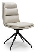2 x Nobo Taupe Faux Leather Swivel Dining Chair with Black Legs