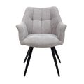 2 x Poppy Light Grey Fabric Dining Armchair