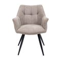 2 x Poppy Taupe Fabric Dining Armchair