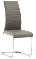 2 x Soho Grey Faux Leather Chrome Cantilever Dining Chair