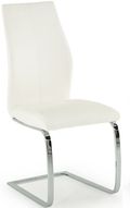 Elis Dining Chair - Set of 2 - White Faux Leather - Chrome
