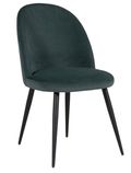 Gabi Dining Chair - Set of 2 - Sage Green Velvet - Black Legs