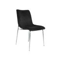 Zula Dining Chair - Set of 2 - Black Velvet Fabric - Chrome Legs