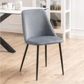 Ines Dining Chair - Set of 4 - Grey Fabric