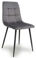 4 x Madison Brushed Grey Velvet Dining Chair