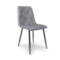 4 x Vernon Brushed Grey Velvet Dining Chair
