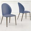 Clearance - Astrid Blue Leather Dining Chair
