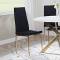 Clearance - Lido Dining Chair in Black Colour Fabric with Gold Legs