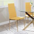 Clearance - Lido Dining Chair in Yellow Colour Fabric with Gold Legs