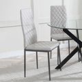 Clearance - Metro Dining Chairs in Beige Colour Leather and Black Metal Legs