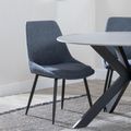 Darwin Dark Grey Fabric Dining Chair with Black Legs