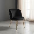 Sloane Black Velvet Fabric Dining Chair with Gold Legs