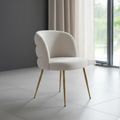 Sloane White Velvet Fabric Dining Chair with Gold Legs
