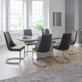 Como Extending Dining Set - 160cm-200cm - 4-6 Seater - 6 Cantilever Chairs - Grey Gloss