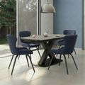 Vernal Extending Dining Set - 4-8 Seater - 140cm-200cm - Grey Sintered Stone - 4 Langley Grey Faux Leather Chair