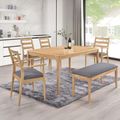 Orlando Dining Set  6 Seater  150cm  Oak  with Bench