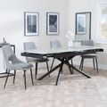 Apollo Grey Ceramic Extending Dining Set - Peyton Grey Fabric Dining Chair
