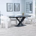 Arctic Black Ceramic Swivel Top Extending Dining Set - Kiefer Cream Boucle Fabric Dining Chair