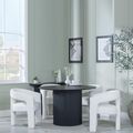 Bern Fluted Black 4 Seater Round Dining Set - 4 Kiefer Cream Boucle Fabric Dining Chair