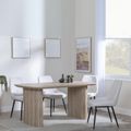 Bern Fluted Oak Effect Dining Set - Darwin Cream Fabric Dining Chair
