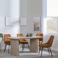 Bern Fluted Oak Effect Dining Set - Darwin Orange Fabric Dining Chair