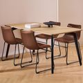 Cadiz Dining Set - 4 Seater - 160cm - Oak - with Brandy Vintage Dining Chair 