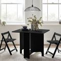 Gatan Gateleg Dining Set - 2 Seater - 80cm - 2 Chairs - Black