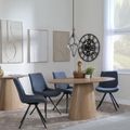 Palma Oak Oval Dining Set - Boden Dark Grey Fabric Swivel Dining Chair