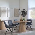 Palma Oak Oval Dining Set - Boden Grey Fabric Swivel Dining Chair