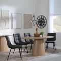 Palma Oak Oval Dining Set - Corona Grey Fabric Dining Chairs