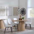 Palma Oak Oval Dining Set - Darwin Cream Fabric Dining Chair