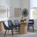 Palma Oak Oval Dining Set - Darwin Dark Grey Fabric Dining Chair
