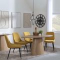 Palma Oak Oval Dining Set - Darwin Yellow Fabric Dining Chair