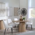 Palma Oak Oval Dining Set - Peyton Cream Fabric Dining Chair