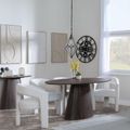 Palma Walnut Oval Dining Set - Kiefer Cream Boucle Fabric Dining Chair
