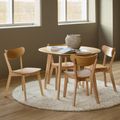 Roxby Round Dining Set - 4 Seater - 105cm - Oak