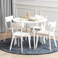 Roxby Round Dining Set - 4 Seater - 105cm - White