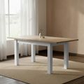 Modern Extending Dining Table - 4-6 Seater - 120cm-160cm - Grey Painted