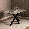 Heaven Round Dining Table - 6 Seater - 160cm - Grey Ceramic - with Star Legs