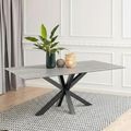 Heaven Round Dining Table - 8 Seater - 200cm - Grey Ceramic - with Star Legs