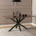 Heaven Round Dining Table - 6 Seater - 160cm - Rusty Brown Ceramic - with Star Legs