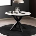Heaven Round Dining Table - 4 Seater - 119cm - White Ceramic - with Star Legs