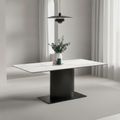 Marbella Dining Table - 8 Seater - Pedestal - 200cm - White Ceramic