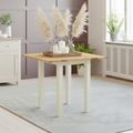 Lundy Square Drop Leaf Dining Table - 2 Seater - 30cm-90cm - Ivory Painted