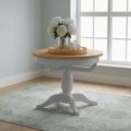 Lundy Round Extending Dining Table - 2-4 Seater - 100cm-135cm - Pedestal Base - Grey Painted