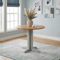 Lundy Round Drop Leaf Dining Table - 2 Seater - 30cm-90cm - Grey Painted