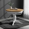 Lundy Round Extending Dining Table - 2-4 Seater - 100cm-135cm - Pedestal Base - White Painted