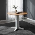 Lundy Round Drop Leaf Dining Table - 2 Seater - 30cm-90cm - White Painted